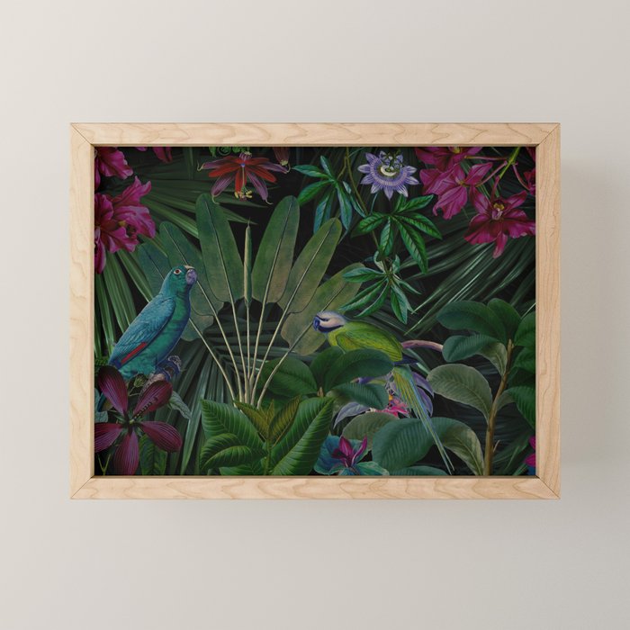 Moody Midnight Jungle Lush Tropical Paradise Mini Art Print Gallery Image 1