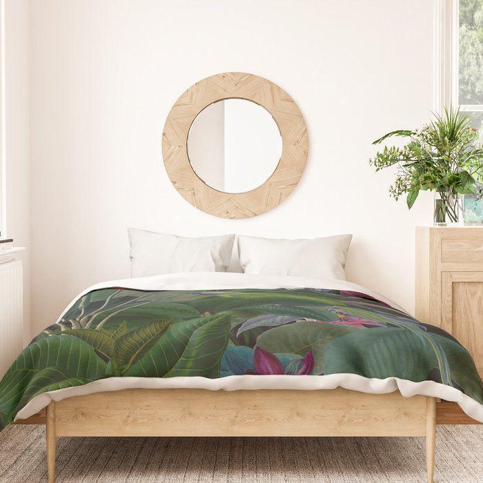 Moody Midnight Jungle Lush Tropical Paradise Duvet Cover Gallery Image 3