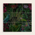 Moody Midnight Jungle Lush Tropical Paradise Wood Wall Art Gallery Image 1