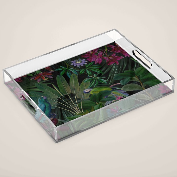 Moody Midnight Jungle Lush Tropical Paradise Acrylic Tray Gallery Image 1