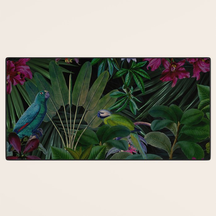 Moody Midnight Jungle Lush Tropical Paradise Desk Mat Gallery Image 3