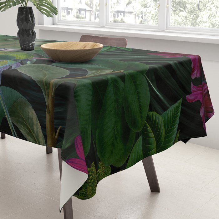 Moody Midnight Jungle Lush Tropical Paradise Tablecloth Gallery Image 3