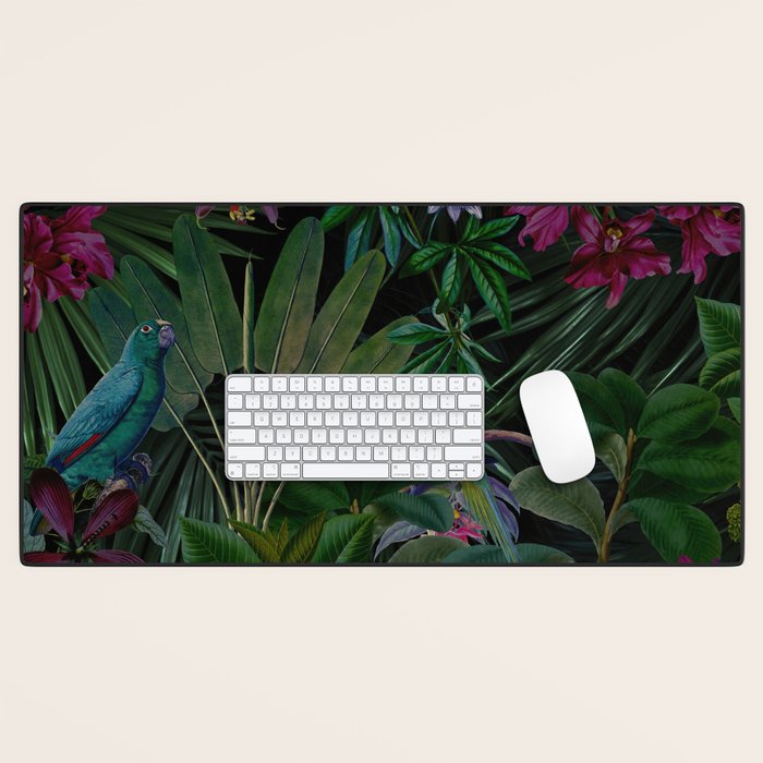 Moody Midnight Jungle Lush Tropical Paradise Desk Mat Gallery Image 1