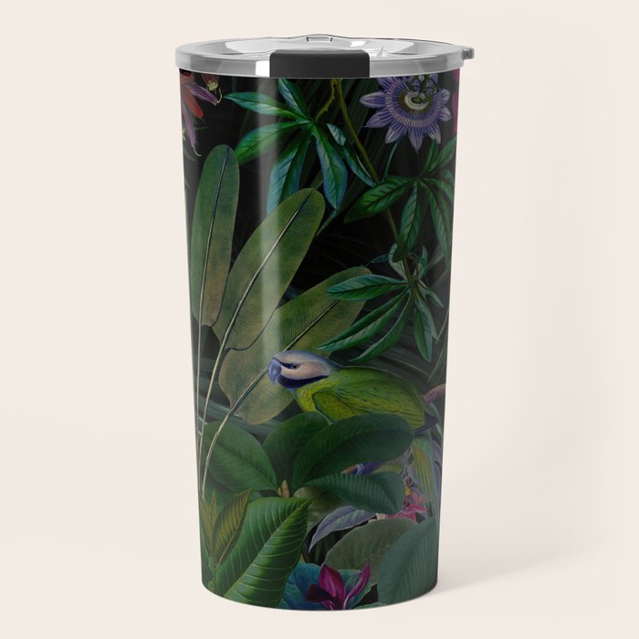 Moody Midnight Jungle Lush Tropical Paradise Travel Mug Gallery Image 1
