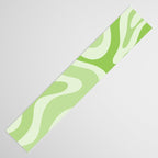 Modern Retro Liquid Swirl Abstract in Light Lime Green Table Runner Gallery Image 3