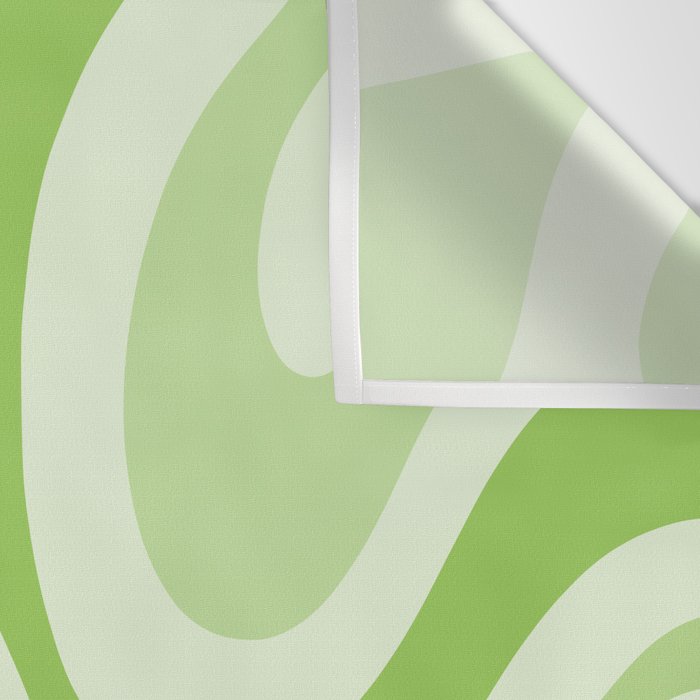 Modern Retro Liquid Swirl Abstract in Light Lime Green Wall Tapestry Gallery Image 3