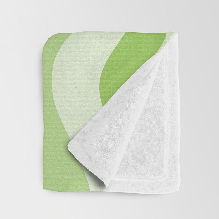 Modern Retro Liquid Swirl Abstract in Light Lime Green Throw Blanket Gallery Image 3