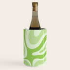 Modern Retro Liquid Swirl Abstract in Light Lime Green Wine Chiller Gallery Image 3