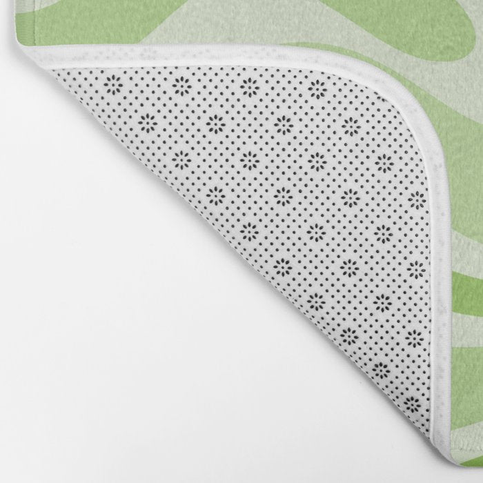 Modern Retro Liquid Swirl Abstract in Light Lime Green Bath Mat Gallery Image 2