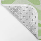 Modern Retro Liquid Swirl Abstract in Light Lime Green Bath Mat Gallery Image 2