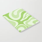 Modern Retro Liquid Swirl Abstract in Light Lime Green Notebook Gallery Image 2