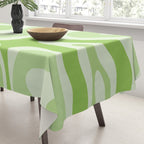 Modern Retro Liquid Swirl Abstract in Light Lime Green Tablecloth Gallery Image 3
