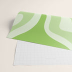 Modern Retro Liquid Swirl Abstract in Light Lime Green Wrapping Paper Gallery Image 2