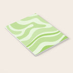Modern Retro Liquid Swirl Abstract in Light Lime Green Notebook Gallery Image 3