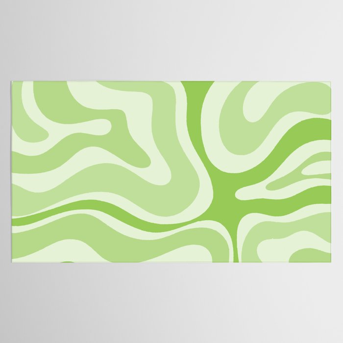 Modern Retro Liquid Swirl Abstract in Light Lime Green Tablecloth Gallery Image 2