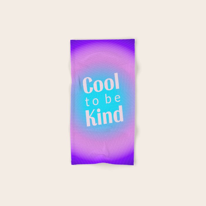 Cool To Be Kind - Gradient Typography Bath Towel Gallery Image 1