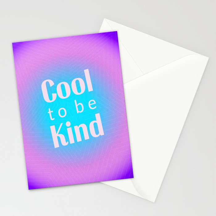 Cool To Be Kind - Gradient Typography Stationery Card Gallery Image 2