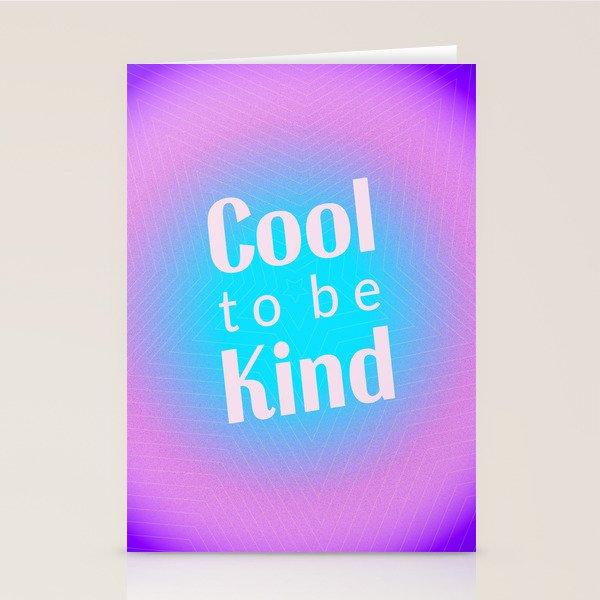 Cool To Be Kind - Gradient Typography Stationery Card Gallery Image 2
