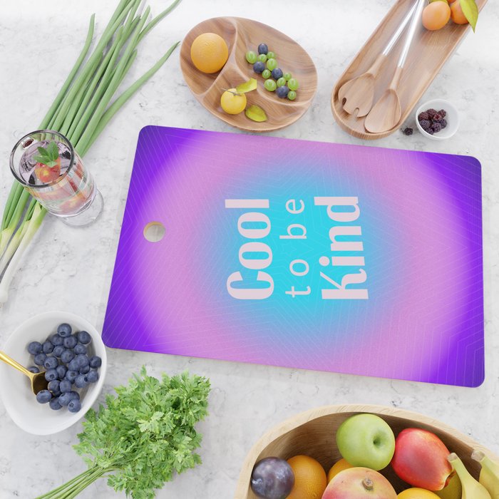 Cool To Be Kind - Gradient Typography Cutting Board Gallery Image 2