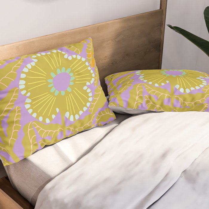 Fern leaves and flower purple Pillow Sham Gallery Image 2