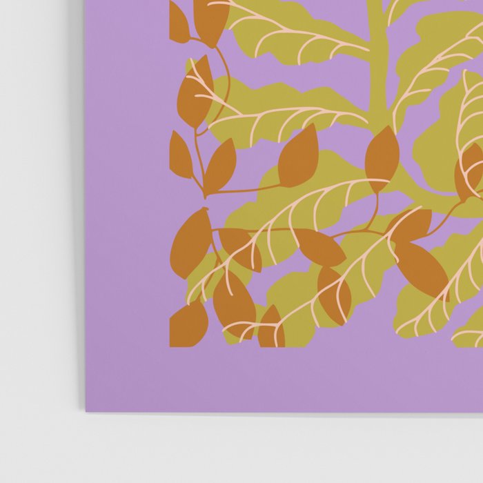 Fern leaves and flower purple Poster Gallery Image 3