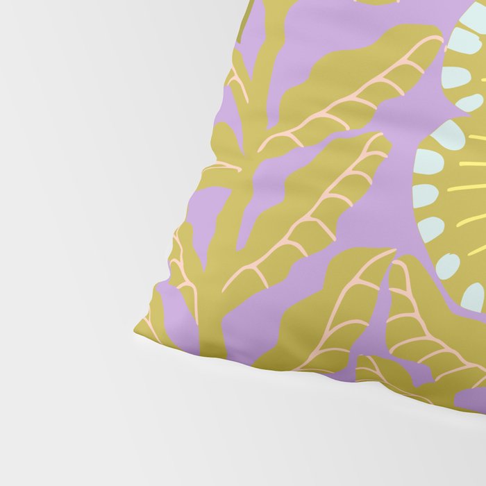 Fern leaves and flower purple Pillow Sham Gallery Image 4
