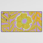 Fern leaves and flower purple Desk Mat Gallery Image 3