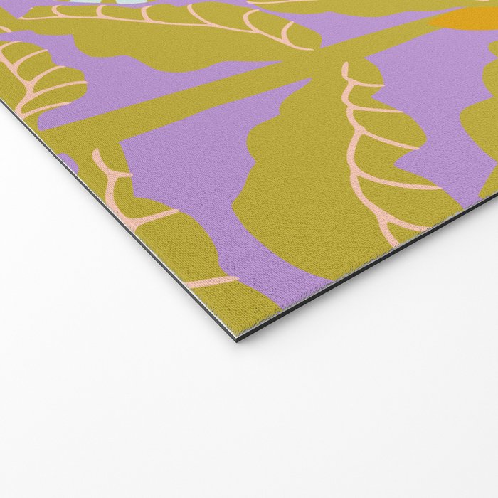 Fern leaves and flower purple Welcome Mat Gallery Image 2