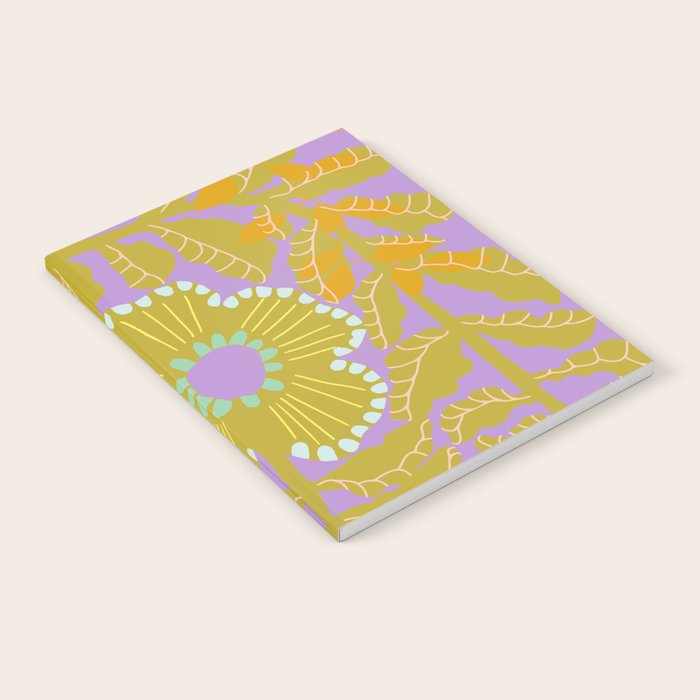 Fern leaves and flower purple Notebook Gallery Image 1