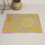 Fern leaves and flower purple Rug Gallery Image 1