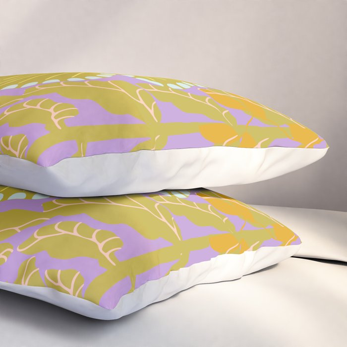 Fern leaves and flower purple Pillow Sham Gallery Image 3