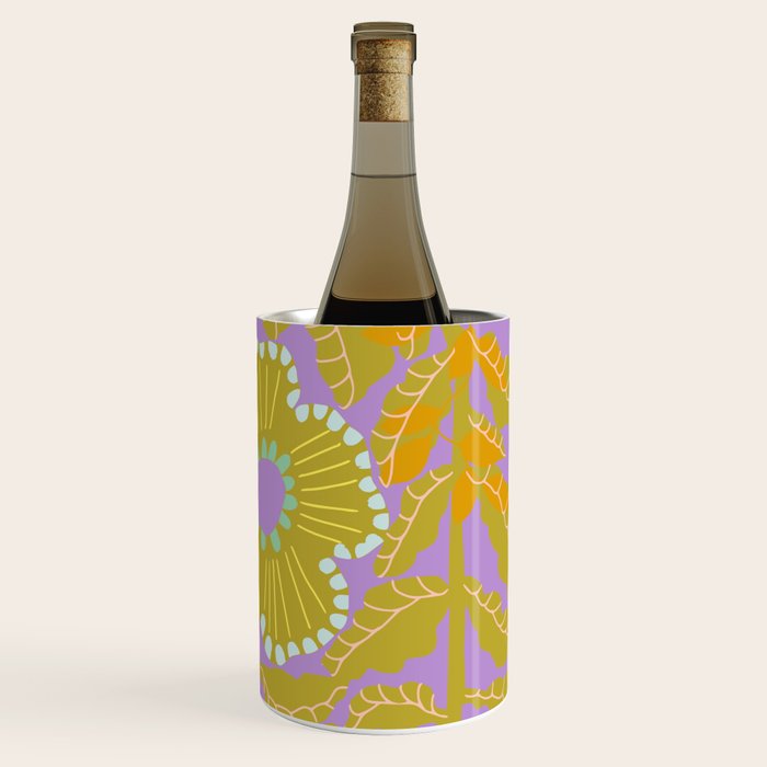 Fern leaves and flower purple Wine Chiller Gallery Image 3