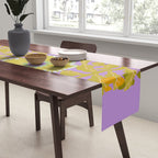 Fern leaves and flower purple Table Runner Gallery Image 2