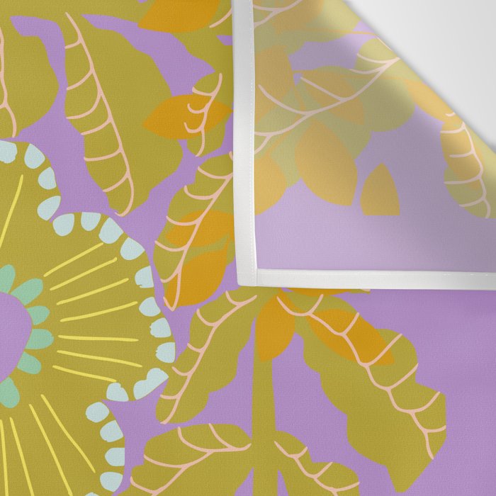 Fern leaves and flower purple Wall Tapestry Gallery Image 3