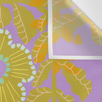 Fern leaves and flower purple Wall Tapestry Gallery Image 3