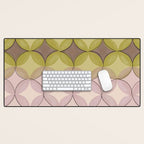 Nuanced echoing circles tell a story in a painterly way with soft muted hues Desk Mat Gallery Image 1