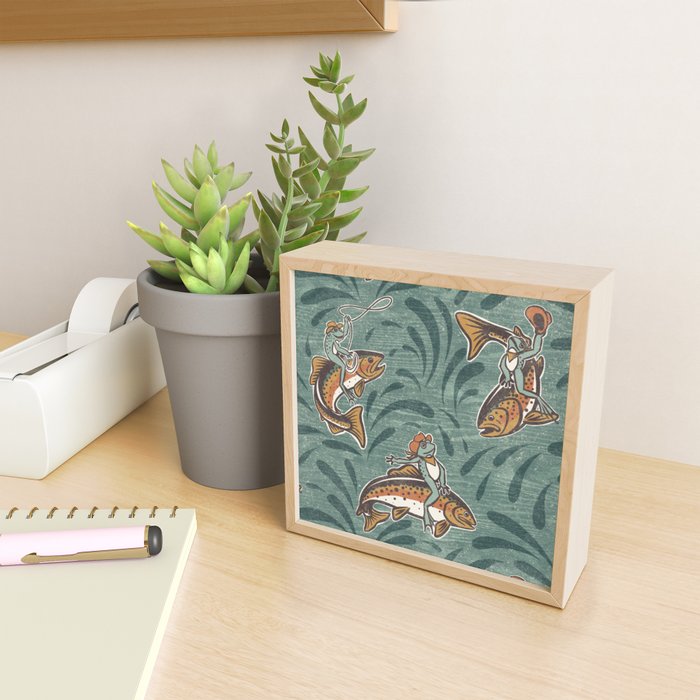 Rodeo Frogs - Green Mini Art Print Gallery Image 2