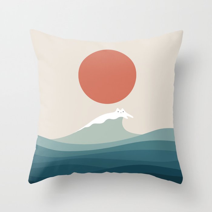 Cat Landscape 157 Throw Pillow Gallery Image 6