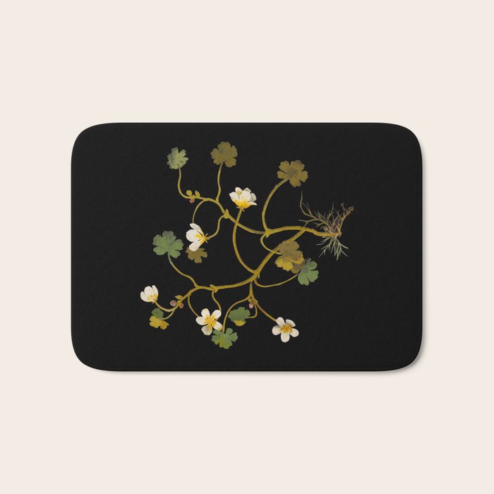 Ranunculus Aquaticus (Polyandria Polygynia) by Mary Delany Paper Collage Floral Flower Botanical Paper Mosaic Vintage Scientific Plant Anatomy Bath Mat Gallery Image 1