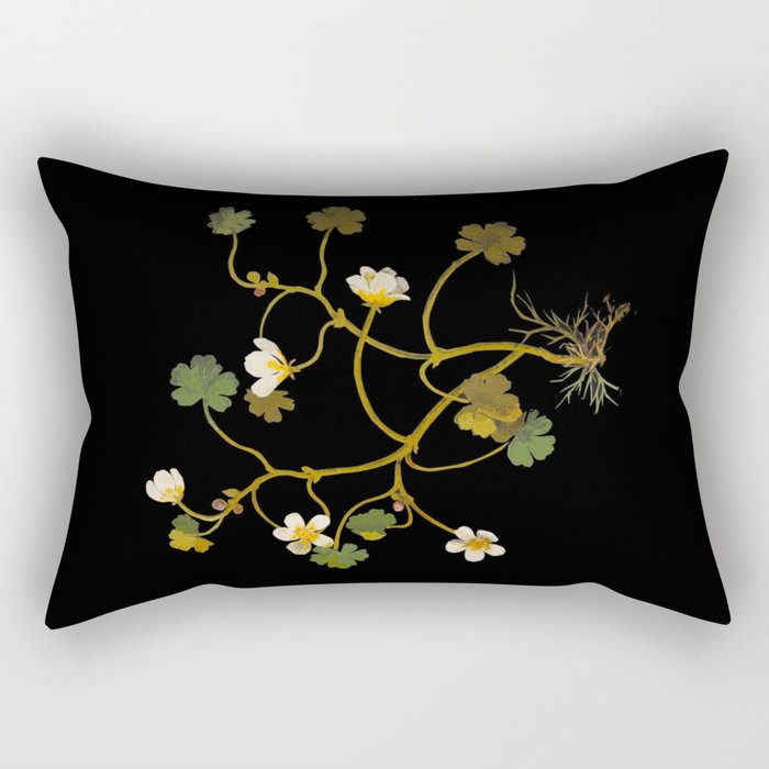 Ranunculus Aquaticus (Polyandria Polygynia) by Mary Delany Paper Collage Floral Flower Botanical Paper Mosaic Vintage Scientific Plant Anatomy Rectangular Pillow Gallery Image 2