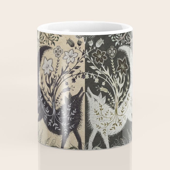 Two Wolves Meeting Coffee Mug Gallery Image 4