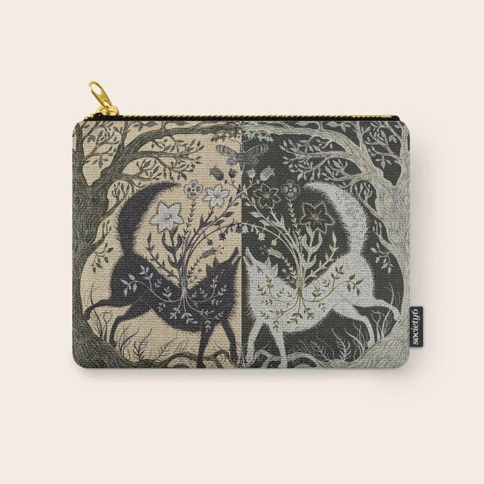 Two Wolves Meeting Carry All Pouch Gallery Image 1