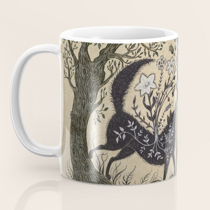 Two Wolves Meeting Coffee Mug Gallery Image 3
