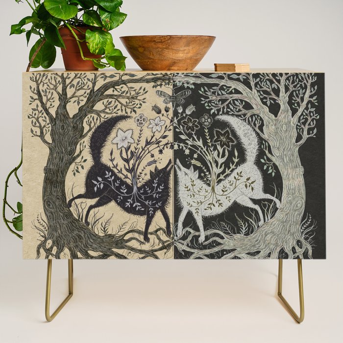 Two Wolves Meeting Credenza Gallery Image 1