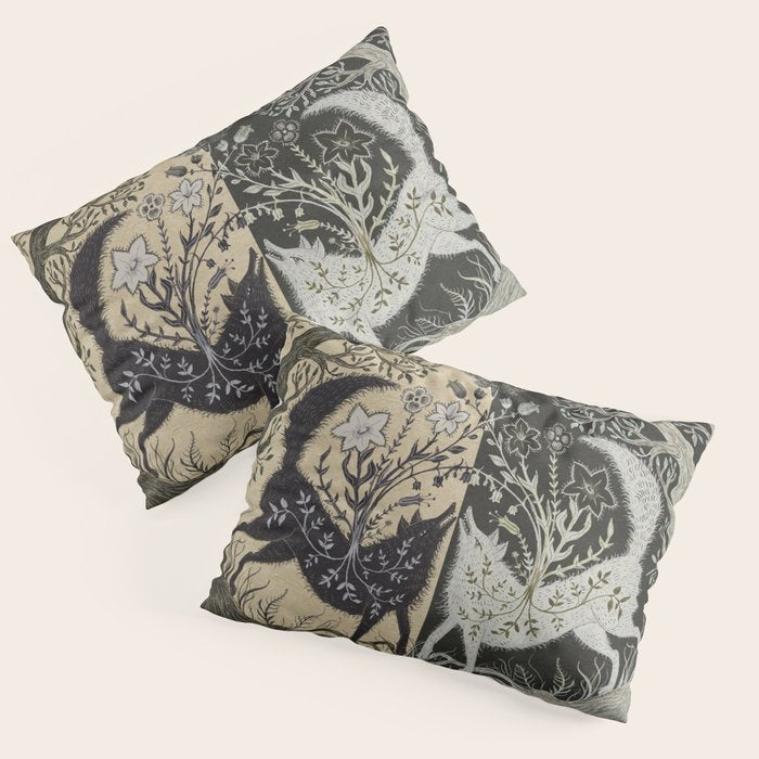 Two Wolves Meeting Pillow Sham Gallery Image 1