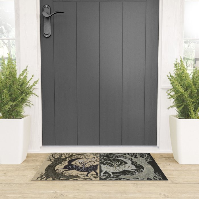 Two Wolves Meeting Welcome Mat Gallery Image 3