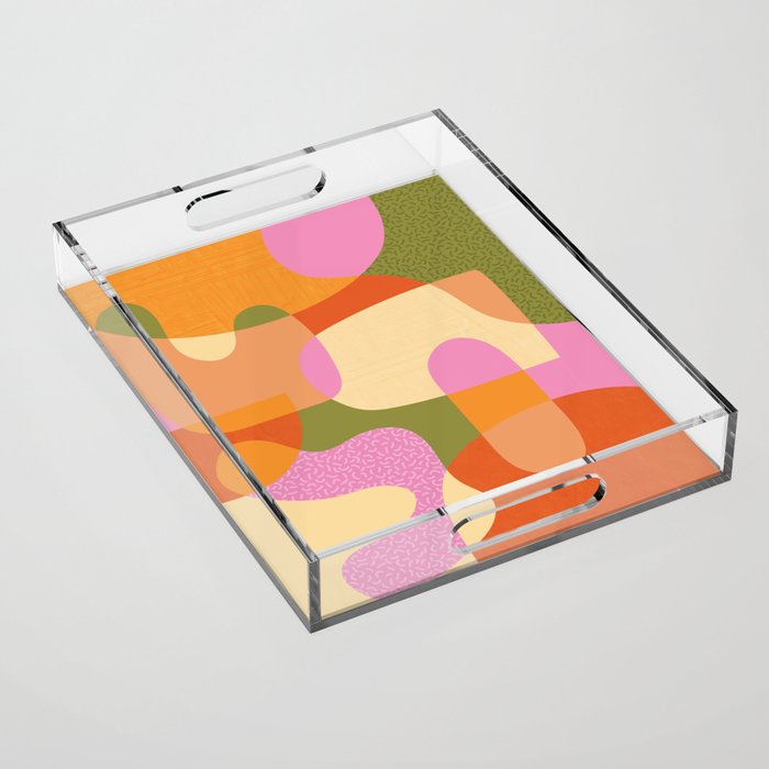 Bright Color Block Shapes Acrylic Tray Gallery Image 1