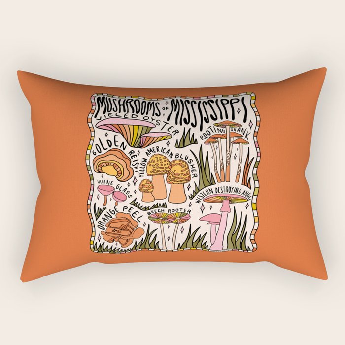 Mushrooms of Mississippi Rectangular Pillow Gallery Image 2