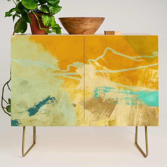 summer green abstract art 2 Credenza Gallery Image 1