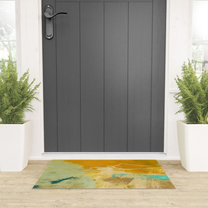 summer green abstract art 2 Welcome Mat Gallery Image 3